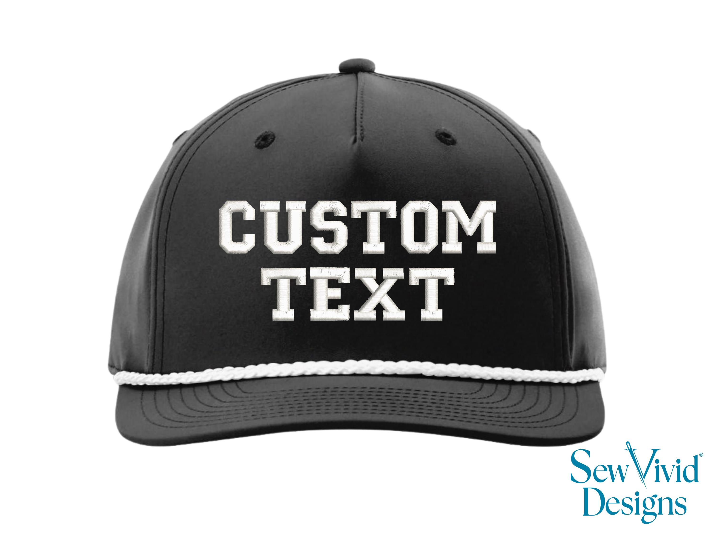 Custom Text Hat | Embroidered Trucker Hat | Snapback 258 Rope Hat | 5 ...