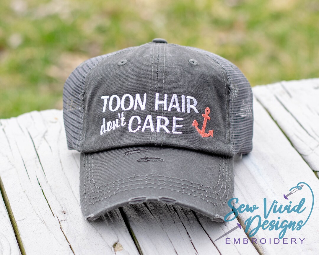 Toon Hair Don't Care Distressed Baseball Ponytail or - Etsy
