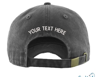 Add Name or Text to Back or Side of Baseball Cap |  Back of Hat Embroidery | Side of Hat Embroidery | Customize Back of Hat