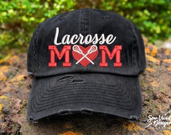 Lacrosse Mom Hat | Distressed Baseball Ponytail hat | Lax Cap | Lacrosse Mom | Lacrosse Gifts | Lacrosse Stick
