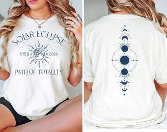 Solar Eclipse 2024 | Unisex T Shirt | Path of Totality | Total Solar Eclipse Viewing Shirt | Astronomy Shirt, Astrology Tee, Celestial Event