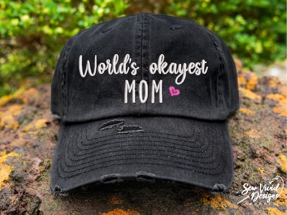 Worlds Okayest Mom Hat | Funny Hat for Mom | Mother's Day Gift | Gift for Mom | Mom Life Hat | Fun Mom Gift