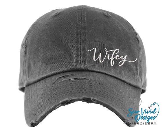 Wifey Hat offset Distressed Baseball 