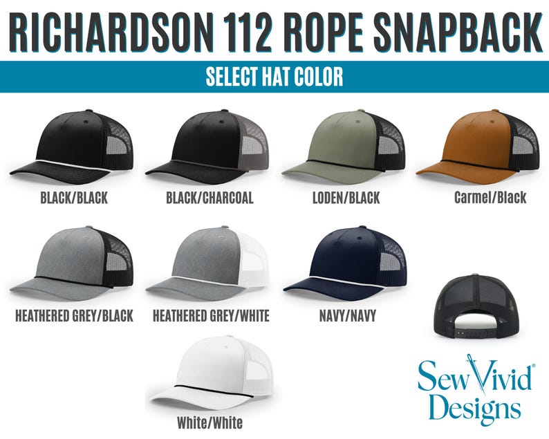 Custom Text Upside Down Hat | Embroidered Trucker Hat | Snapback 112 Rope Hat | 5 Panel | Make Your Own Personalized Hat | Rally Cap image 5