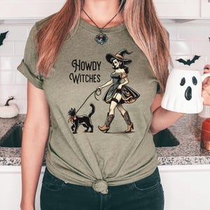 Howdy Witches Shirt | Unisex T Shirt | Cute Halloween Shirt | Western Halloween Graphic Tee | Cowgirl T-Shirt