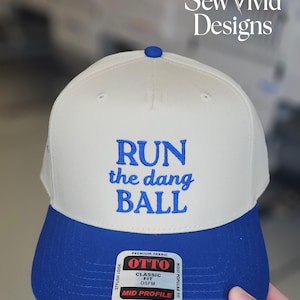 Run the Dang Ball Hat | 5 Panel Two Tone Hat | Snapback Trendy Hat | Run, Catch, Throw, Hit the Dang Ball | Women's Trucker Cap | Gifts