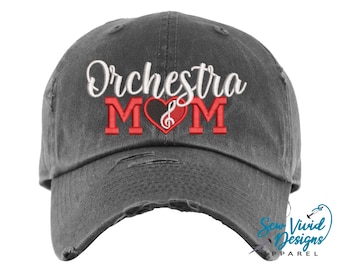Orchestra Mom Hat | Distressed Baseball Cap OR Ponytail Hat | Orchestra Mom Gifts | Proud Orchestra Mom | Gift for Orchestra Mom