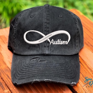 Autism Awareness Infinity Hat | DISTRESSED Baseball Cap OR Ponytail Hat | Autism Mom Gift | Custom Autism Gifts