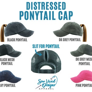 Side by Side Hair Don't Care Hat Distressed Baseball Cap OR Ponytail Hat UTV Riding Mudding Accessories SXS Hats Offroading Hats image 3