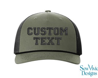 Gorra con texto personalizado / Gorra trucker bordada / Gorra snapback 112 con cuerda / 5 paneles / Crea tu propia gorra personalizada / Gorras con cuerda personalizadas