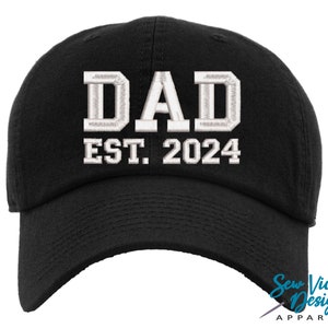 Dad Est. Hat Custom Embroidered Classic Baseball Cap Father's Day Gift Hat for Dad New Dad Gifts Personalized Hat New Daddy image 1
