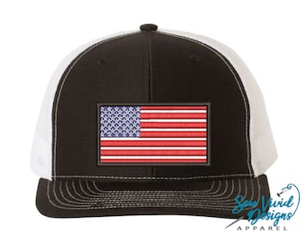 American Flag Hat | USA Richardson 112 Hat | Patriotic Hats | USA Flag | America Red White and Blue | US Flag Hat | United States of America