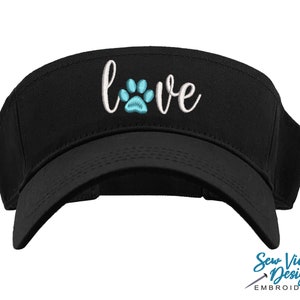 Love Paw Print Visor | Personalized Visor | Dog Mom Visor | Paw Print Hat | Cat Mom | Dog Lover Gift | Gift for Animal Lover | Fur Mama Hat