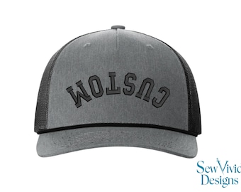 Gorra con texto personalizado al revés / Gorra de camionero bordada / Gorra snapback 112 con cuerda / 5 paneles / Crea tu propia gorra personalizada / Gorra de rally