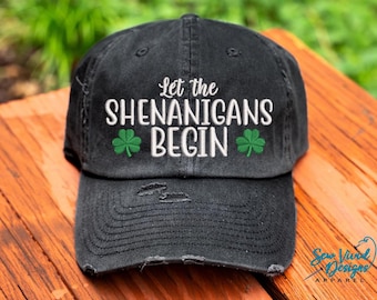 Men's Washed Cotton Baseball Cap - Embroidered 'Slainte Shamrock' Vintage Dad Hat