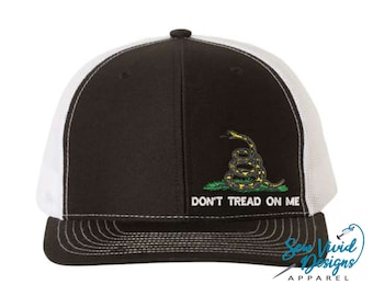 Don't Tread on Me Hat | Gadsden Flag Hat | 2nd Amendment Hat | Snapback Hat | US Military Hat | Dont Tread on me Embroidered Hat