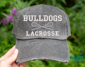 Custom Lacrosse Hat | Distressed Baseball Ponytail hat | Lax Cap | Lacrosse Mom | Lacrosse Gifts | Lacrosse Stick