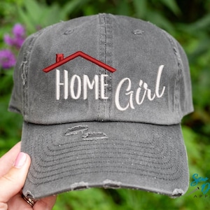 Home Girl Hat | Distressed Baseball Cap OR Ponytail Hat | Realty | Real Estate Agent Hat | Real Estate Gift | Closing Gift | Marketing