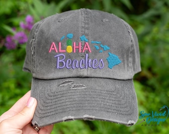 New Custom Designed Blue Distressed Baseball Cap with Shimmery Purple Orchid. Cú Baseball Cap with small embroidered patch - Orchid Blue  main image 4