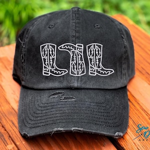 Cowboy Boots Hat | Distressed Baseball Cap OR Ponytail Hat | Hats for Women | Cowgirl | Western | Gifts for Cowgirls