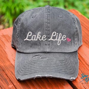 Lake Life Hat | Distressed Baseball Cap OR Ponytail Hat | Lake Hat | Life is Better at the Lake | Boat Hat | Lake Bum | Boat Accessories