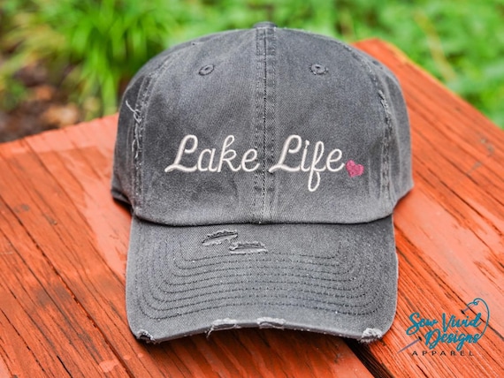 Lake Life Hat | Distressed Baseball Cap OR Ponytail Hat | Lake Hat | Life is Better at the Lake | Boat Hat | Lake Bum | Boat Accessories