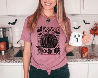 Fall Harvest Shirt | Unisex T Shirt | Floral Autumn | Thanksgiving Outfits | Boho Fall | Pumpkin T- Shirt