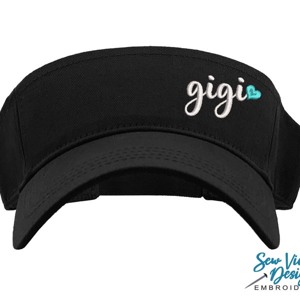 Gigi Visor with heart | Personalized Visor | Gigi Hat | Gift for Gigi | Gigi Hat | Gigi Gifts | Custom Embroidered Visor | Grandma Hat