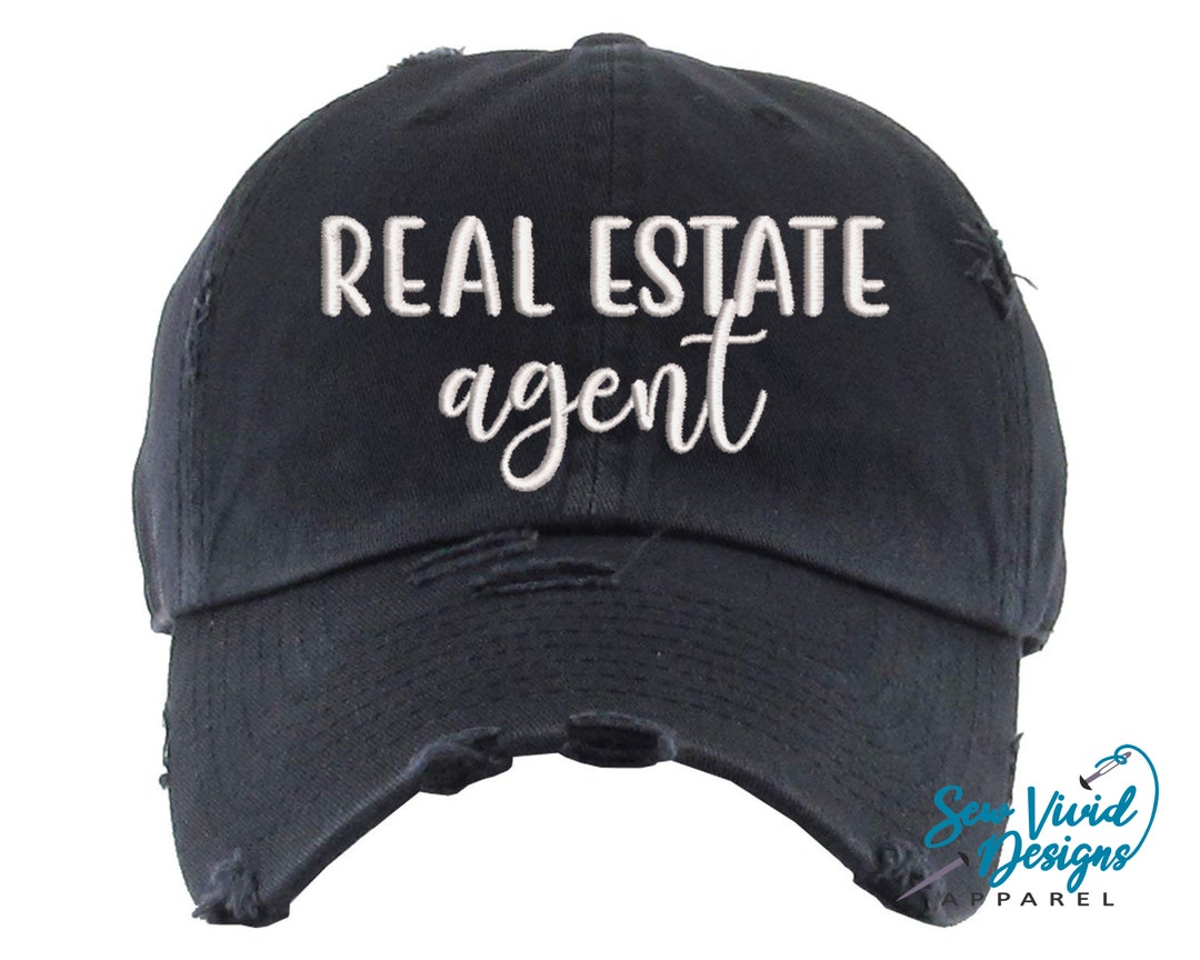Real Estate Agent Hat DISTRESSED Baseball Cap OR Ponytail Etsy