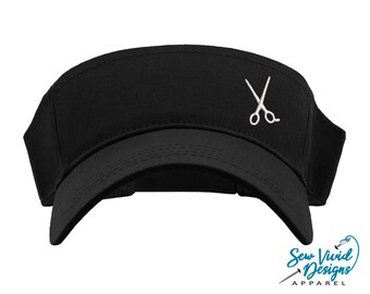 Chapeau de coiffeur - Ciseaux | Visière personnalisée | Cadeau coiffeur | Cisailles | Coiffeur Coiffeur Esthéticienne Barbier | Vêtements de salon de coiffure