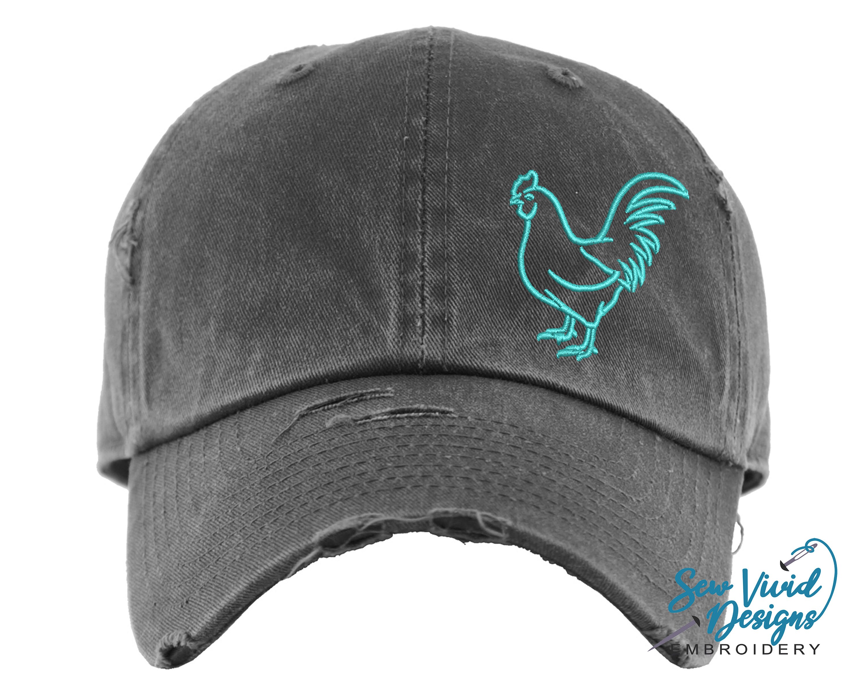 Rooster Hat Distressed Baseball Cap OR 