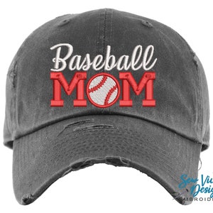 Baseball Mom Hat | Distressed Baseball Cap OR Ponytail Hat | Custom Colors | Baseball Mom Gifts | Baseball Mama