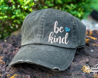 Be Kind Hat | Vintage Baseball Cap OR Ponytail Hat | Choose Kindness | Kindness Matters | Be a Kind Human | Be Kind Clothing