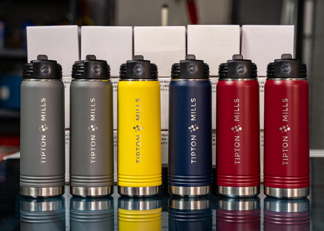 Custom Logo Laser Engraved Water Bottle | Add Your Custom Logo | Powder ...