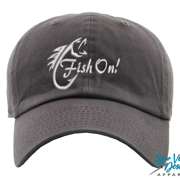 Fish On Hat | CLASSIC Baseball Cap | Fishing Hat | Fisherman Gift | Custom Bass Fishing Hat | Angler Fishing Gifts | Father's Day Gift