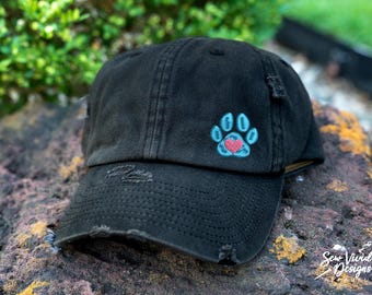 Dog Mom or Mama Embroidered High Ponytail Cap: Distressed  display picture 2