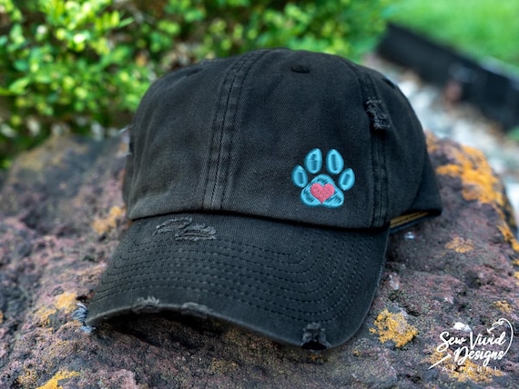 Paw Print With Heart Baseball & High Ponytail Cap, Dog Mom  display picture 1