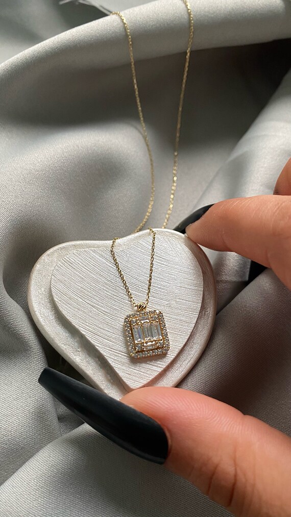 Baguette necklace sale womens
