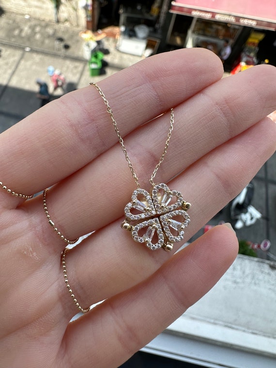 Diamond Four-leaf Clover Pendant Necklace