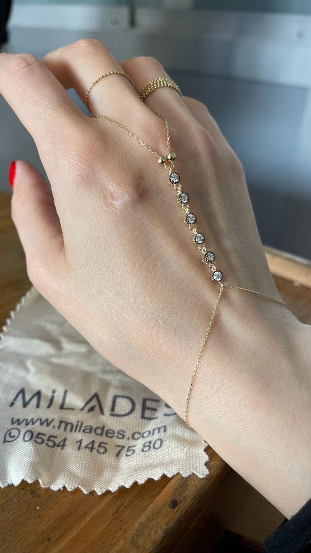 Silver Slave Bracelet Chandelier Hand Chain Delicate Signed 925 Dainty Gift  New | eBay