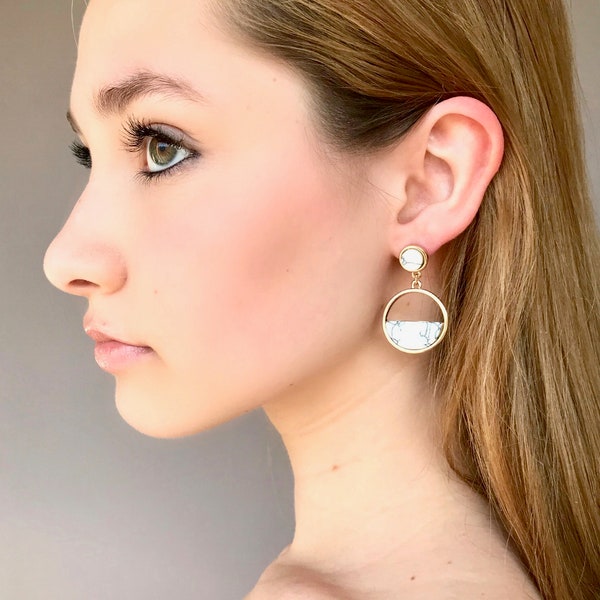 Marble Earrings Etsy
