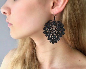 Oriental boho lace earrings