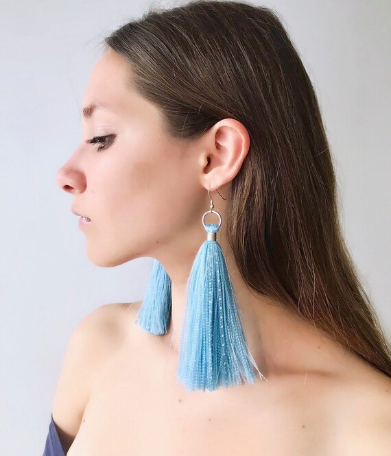 Amazon.com: Xerling Long Rhinestones Tassel Earrings Bridal Black  Chandelier Fringe Bohemian Earrings for Women Sparkling Crystal Dangle Drop  Earrings for Girls (Black) : Clothing, Shoes & Jewelry