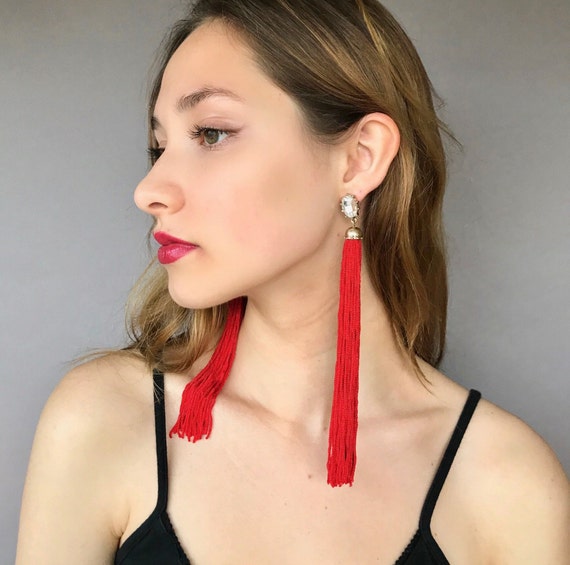 Ettika Red Tassel Earring | Shop Designer Jewelry | Coco Sorisi