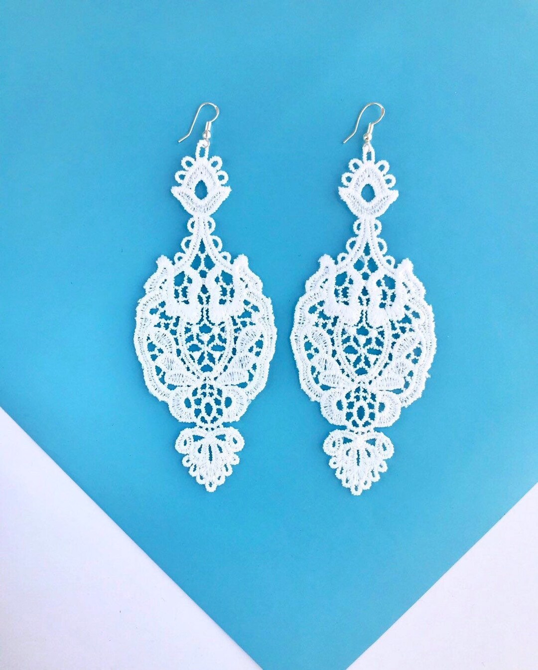 Viola White Textile Earrings