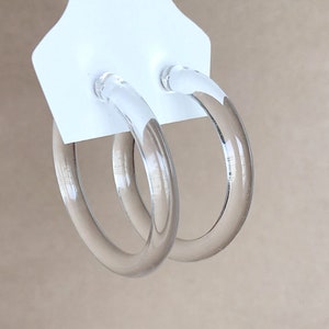 Clear hoop earrings, transparent hoops, statement hoops, lightweight hoops, gift for her, see-through acrylic hoops, minimalist earrings