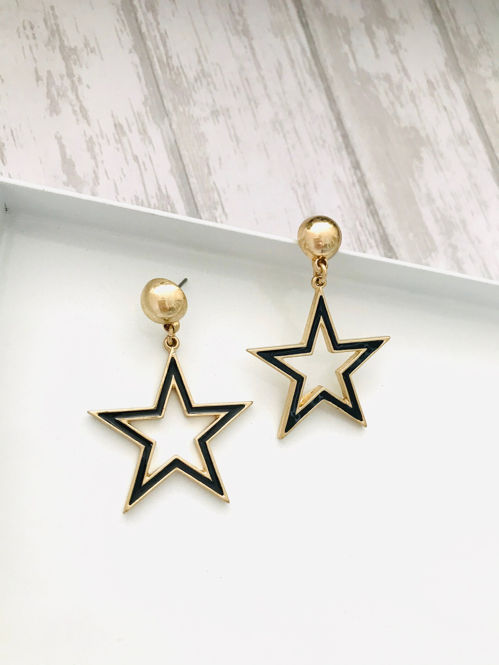 Black star earrings Clearance