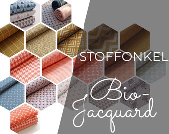 19,50 Euro/m Bio Jacquard Stoffonkel GOTS mit Muster Meterware