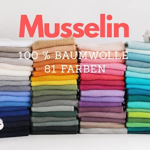 8 Euro/m Musselin Double Gauze 100 % Baumwollstoff Meterware
