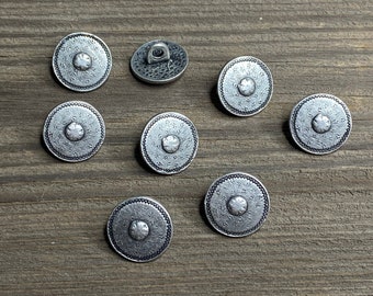 Dirndl buttons metal round 14 mm - Traditional costume buttons Metal buttons Eyelet buttons old silver silver Dirndl button Trachtenknopf